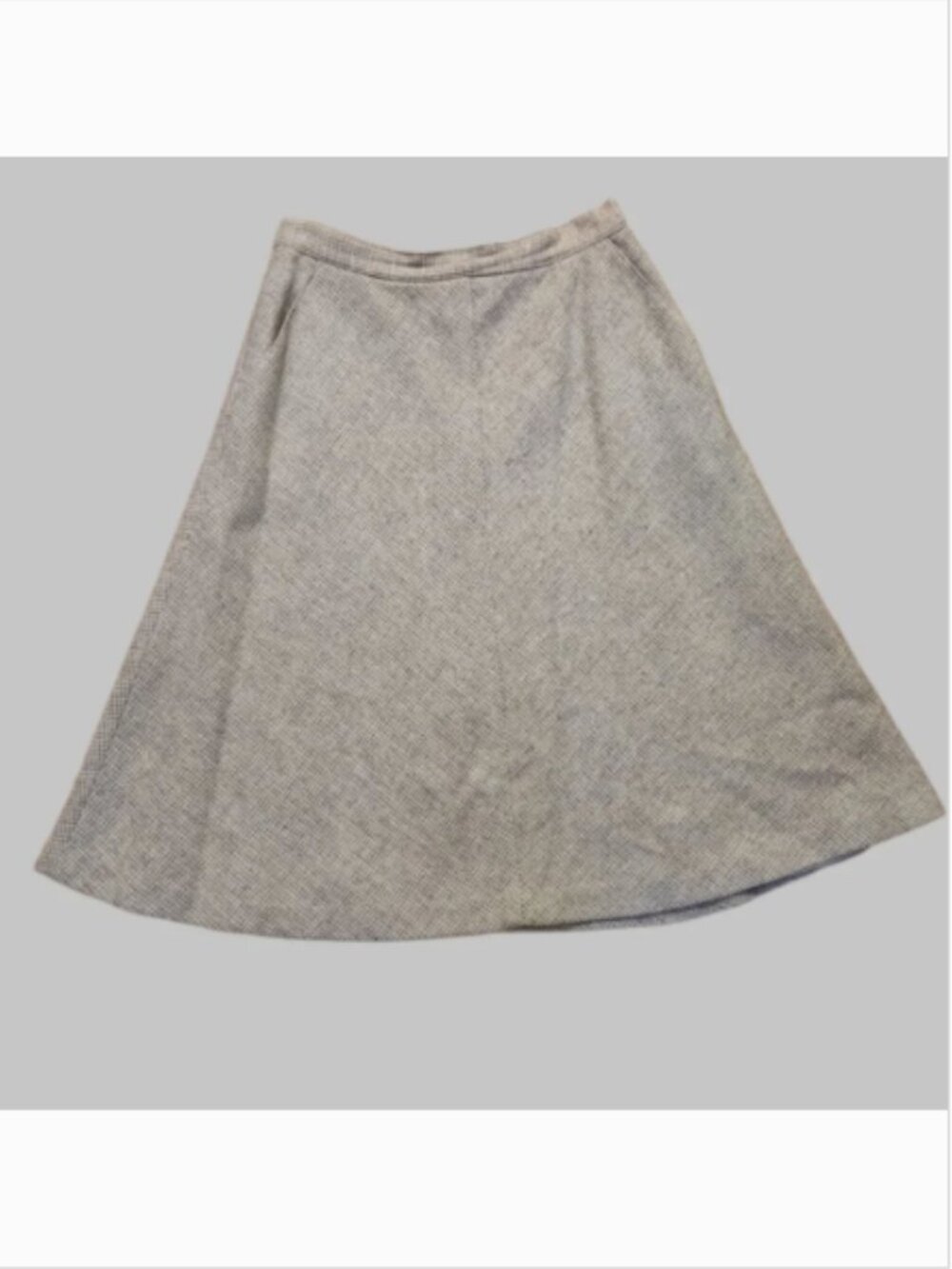 Vintage Pure Wool Knee-length Cream Skirt | Size 14